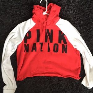 PINK NATION CROP HOODIE